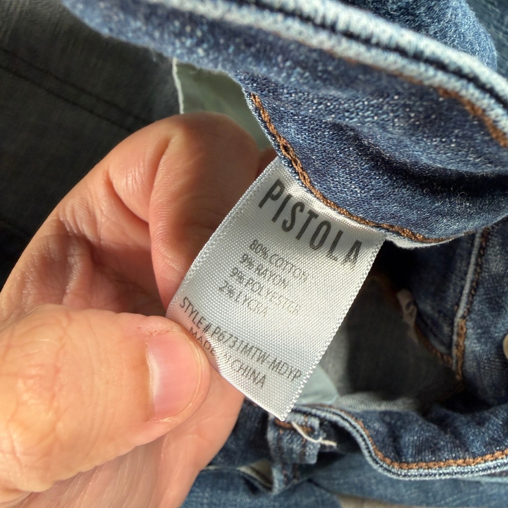 Pistola Moody Skinny Jeans Womens 30 Fits 26x25 Blue High Rise P6731MTW-MDYP - Picture 4 of 12